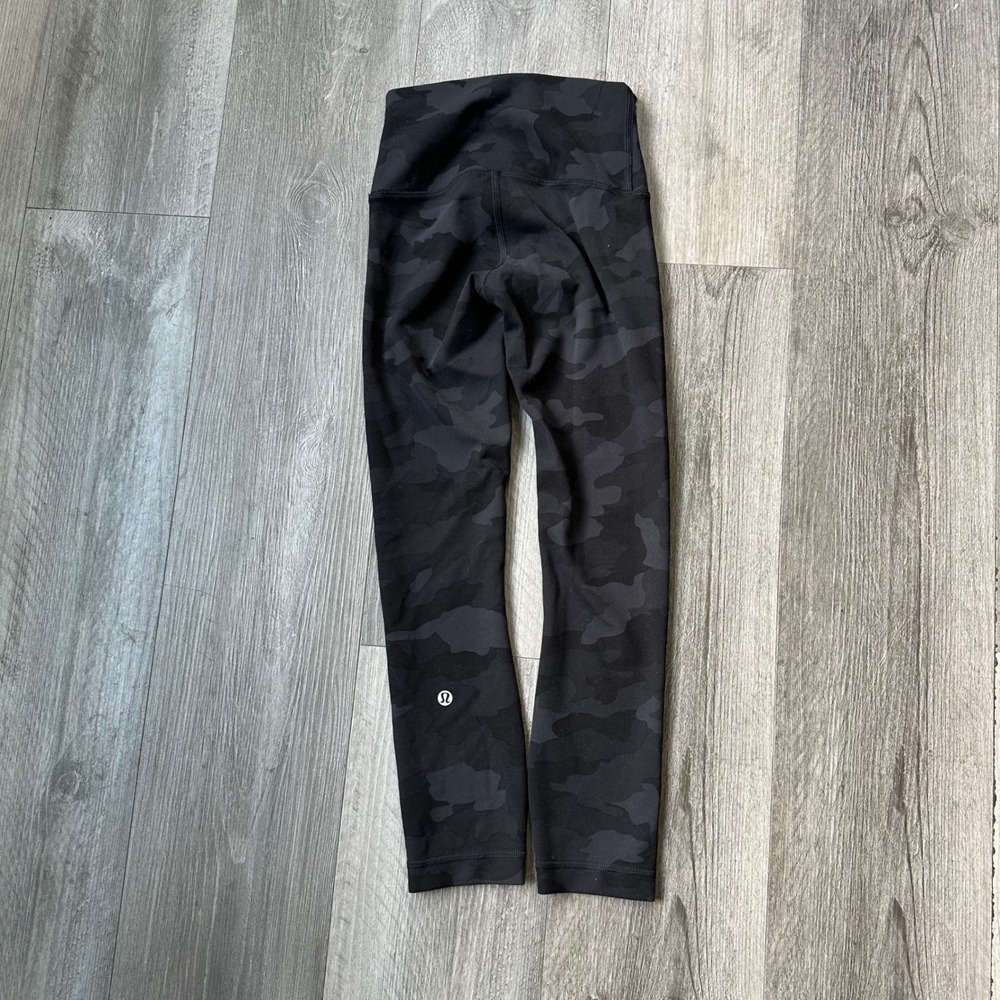 Lululemon Camo Align Leggings High Rise Women's Size 2 Black cropped